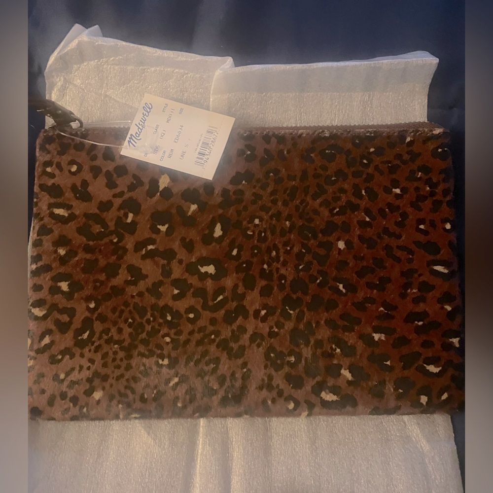 MADEWELL pony hair oversized wallet/clutch